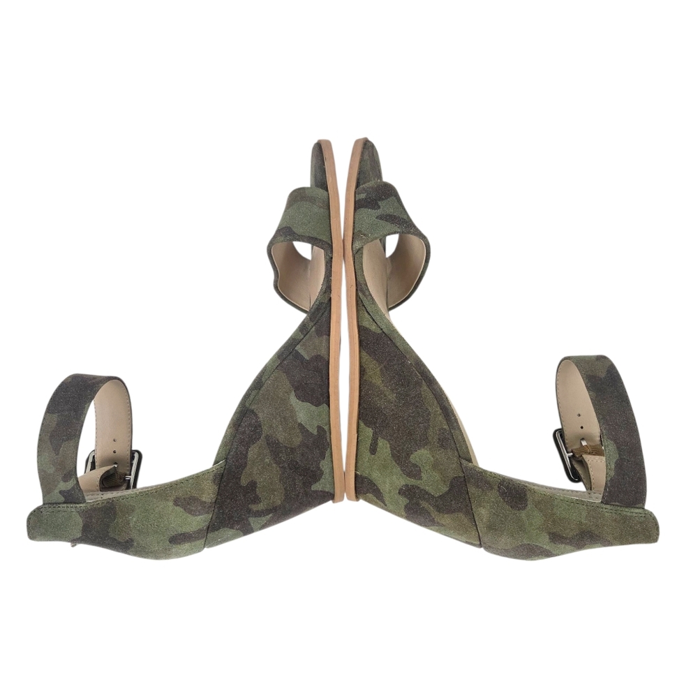 Seychelles Cloud Nine Camo Wedge Heels Sandals NEW Leather Womens 9.5 Green - Picture 9 of 12